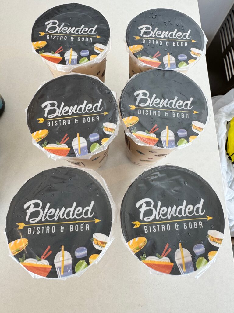 Boba drinks donated by Blended Bistro and Boba for workshop participants
